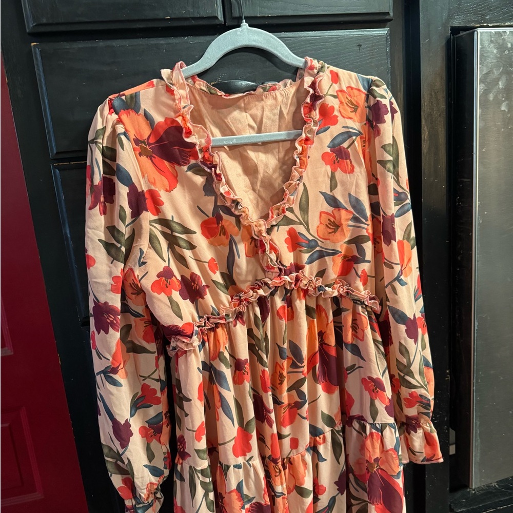 Floral Long Sleeve Maxi Dress